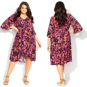 NWT LORALETTE VALENCIA FLORAL HIGH LOW DRESS 💜❤️